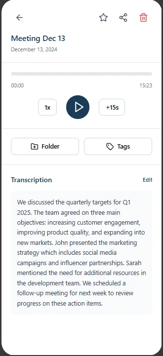 SoundSource AI transcription view